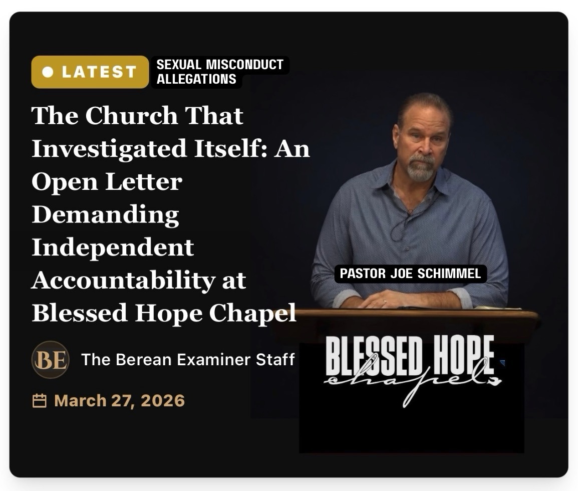 The Church That Investigated Itself: An Open Letter