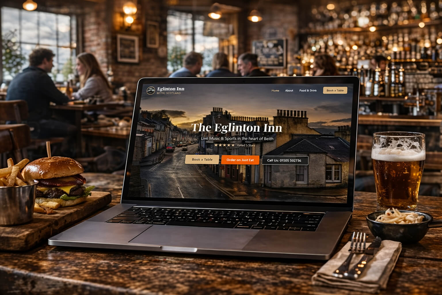 Eglinton Inn Beith Ayrshire — bespoke hospitality website by ITWizrd Scotland