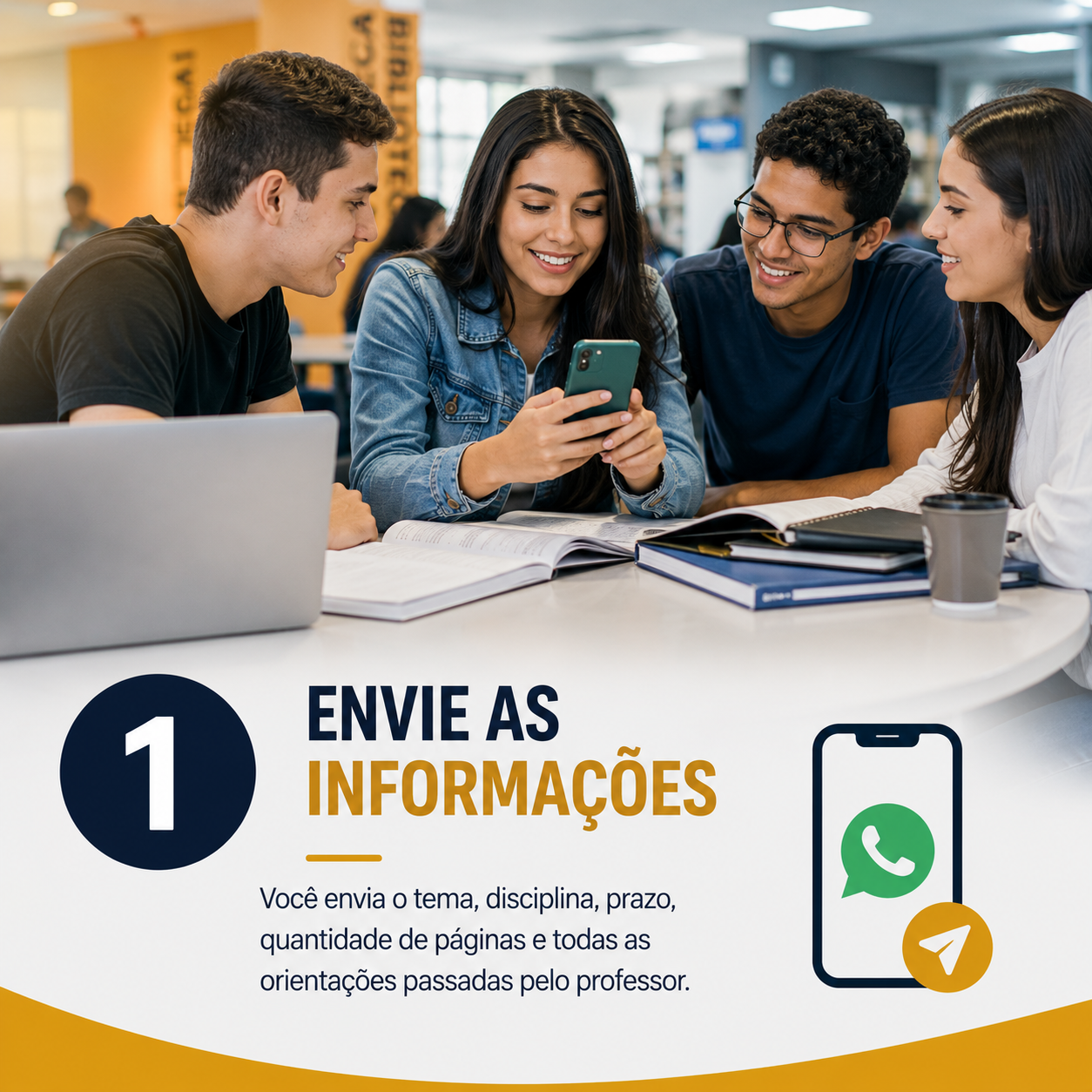 Passo 1: Envie as informações do seu trabalho acadêmico