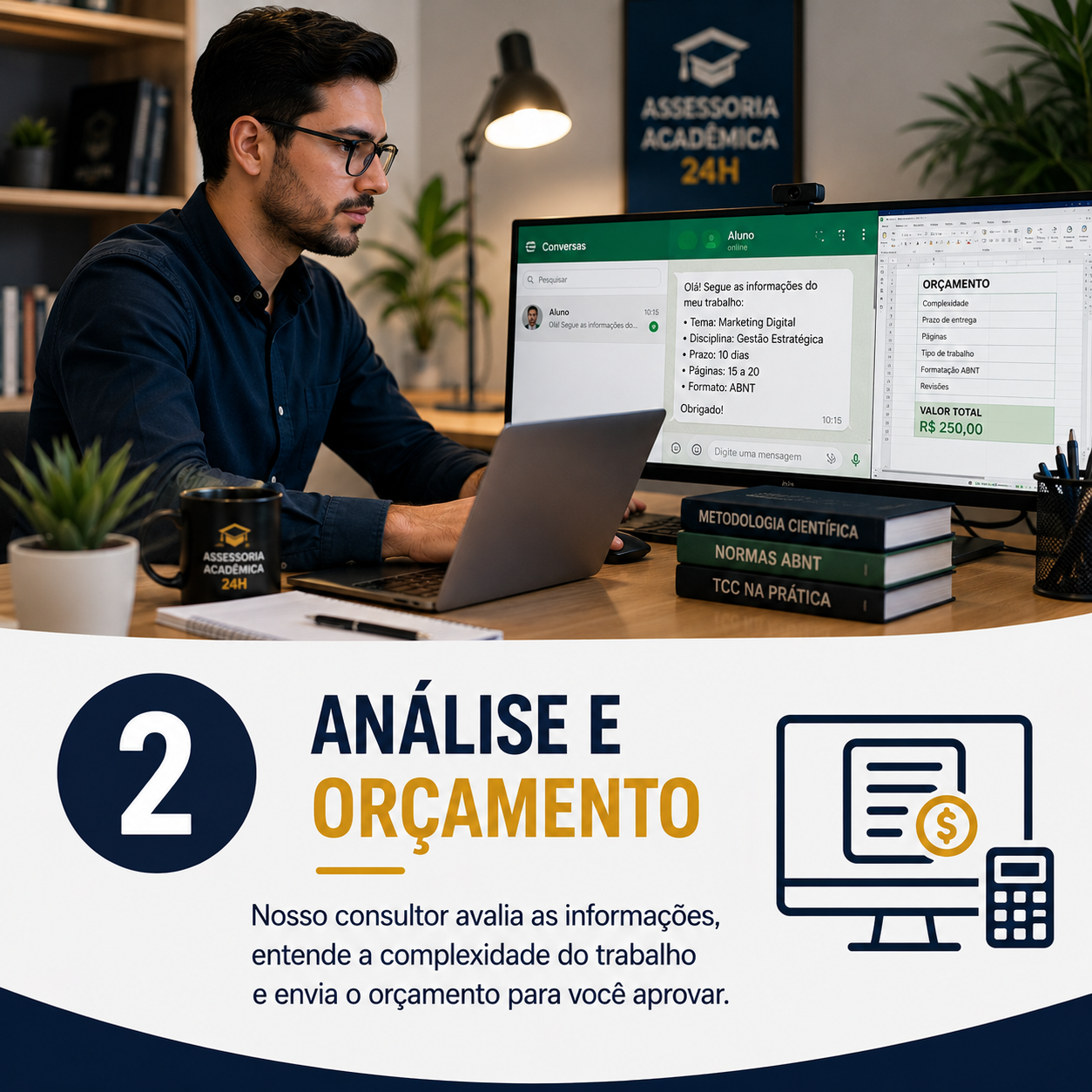 Passo 2: Análise e orçamento do trabalho acadêmico