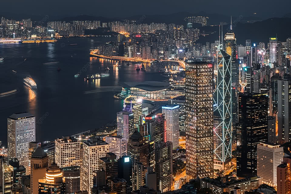 Hong Kong Victoria Harbour at Night