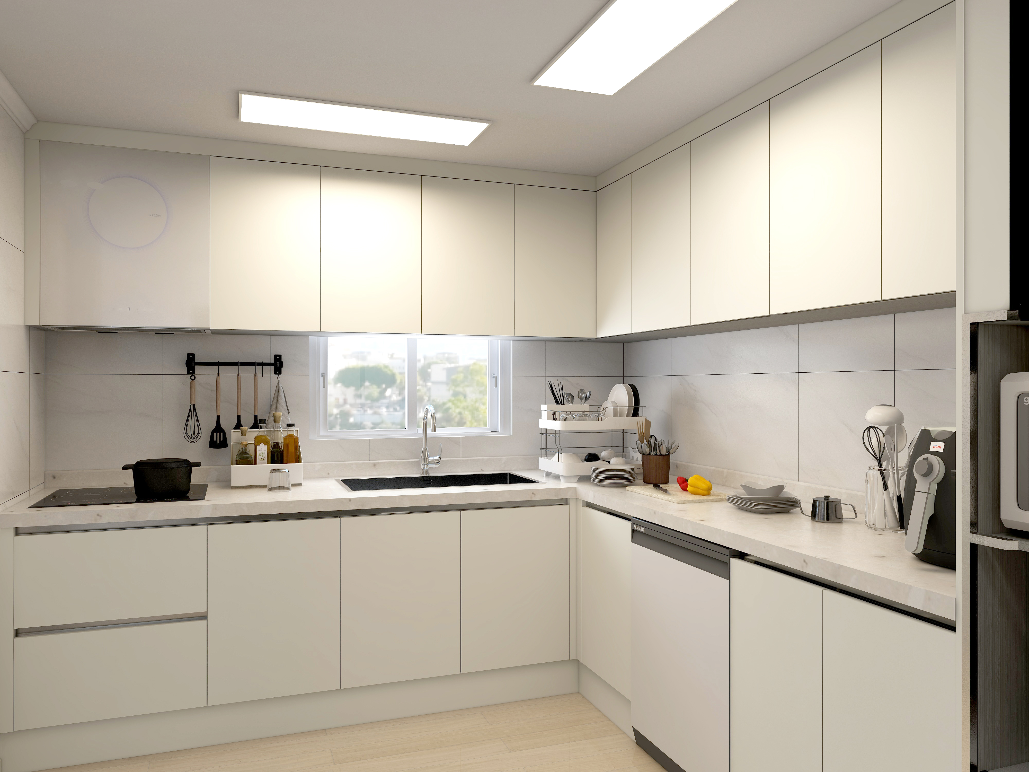 매트 크림화이트 싱크대 시공 사진 3