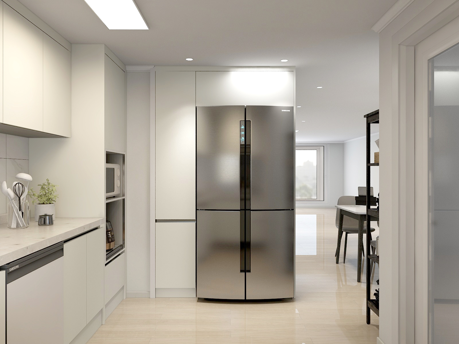 매트 크림화이트 싱크대 시공 사진 4