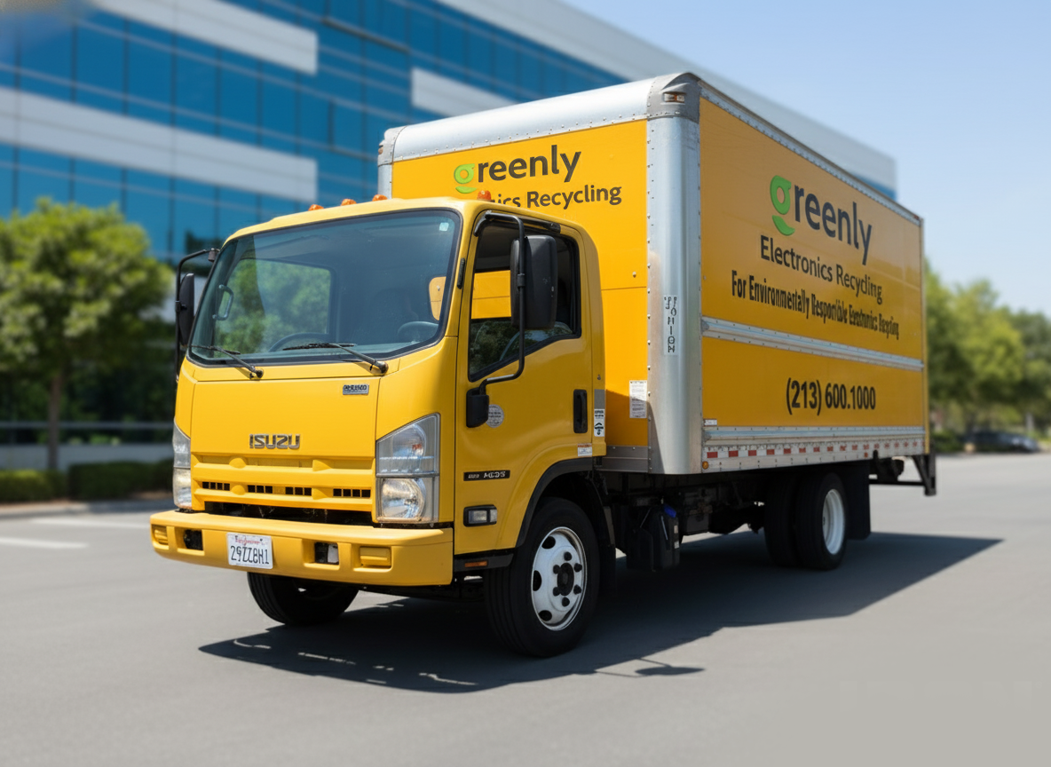 Greenly Electronics Recycling truck serving Los Angeles e-waste pickup