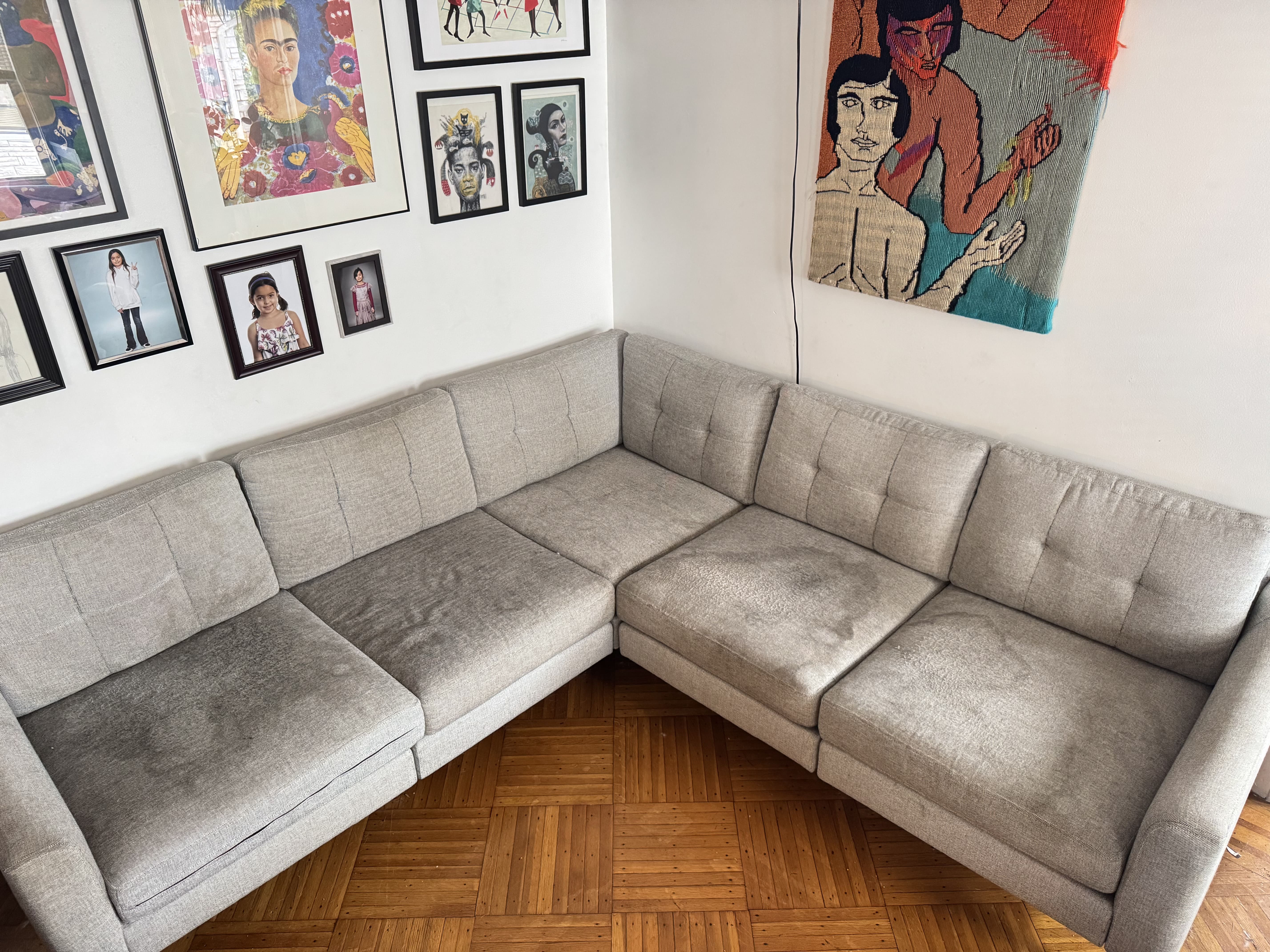 Before - Fabric Sofa Deep Clean — Queens