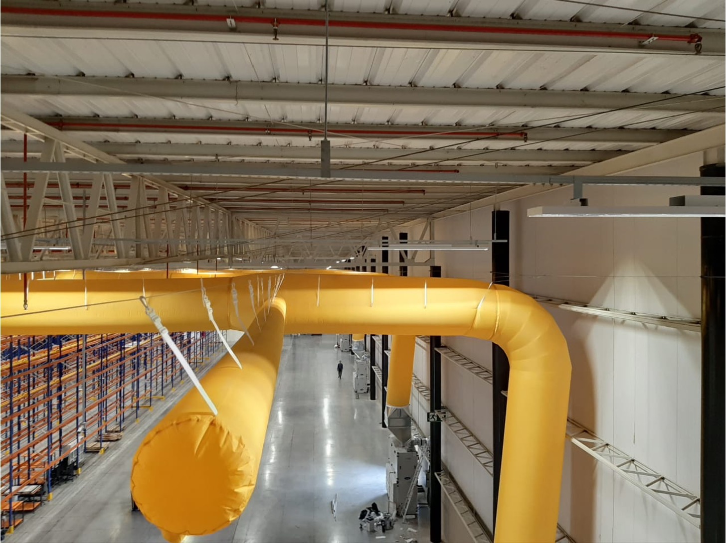 Andely AFD Fabric Duct — textile air distribution system installed