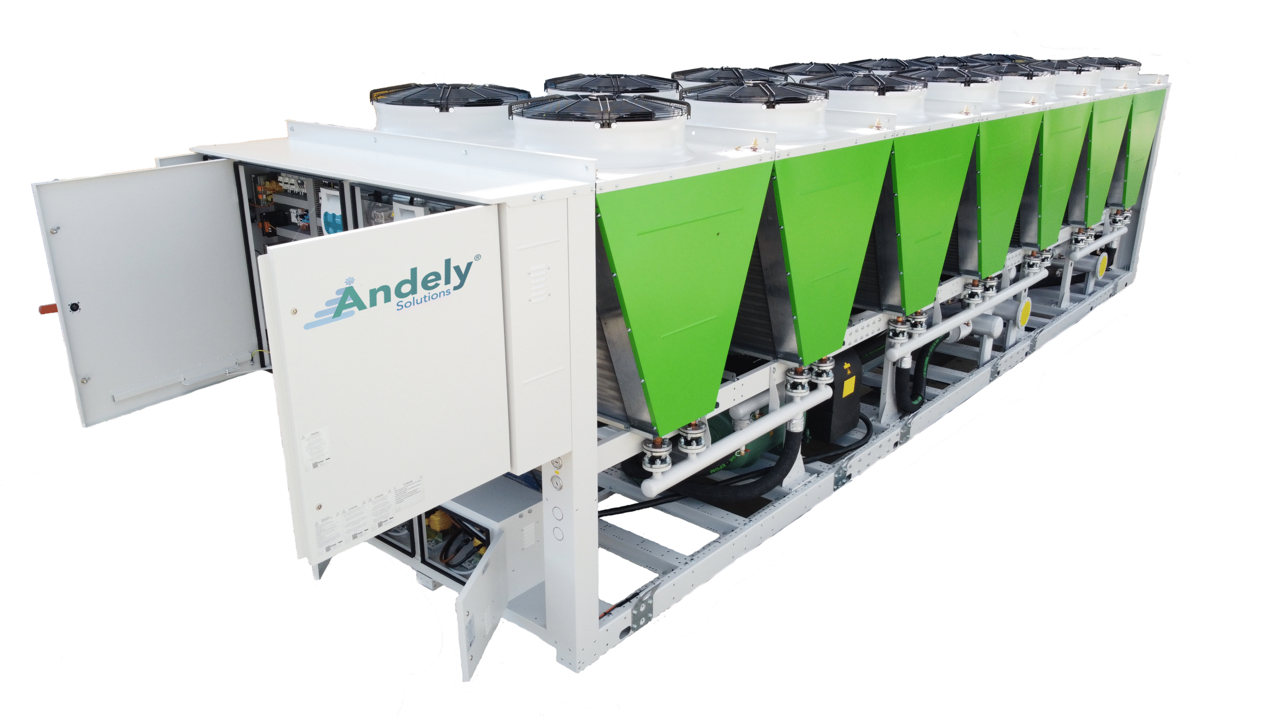Andely Chillers — air-cooled and water-cooled configurations