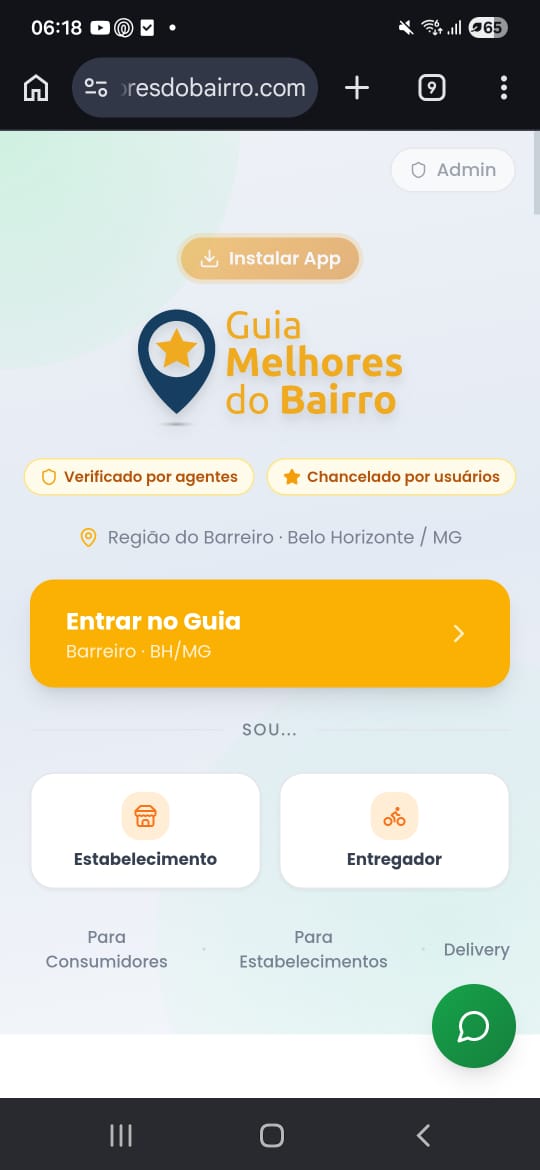 App do Guia Melhores do Bairro - Barreiro/BH