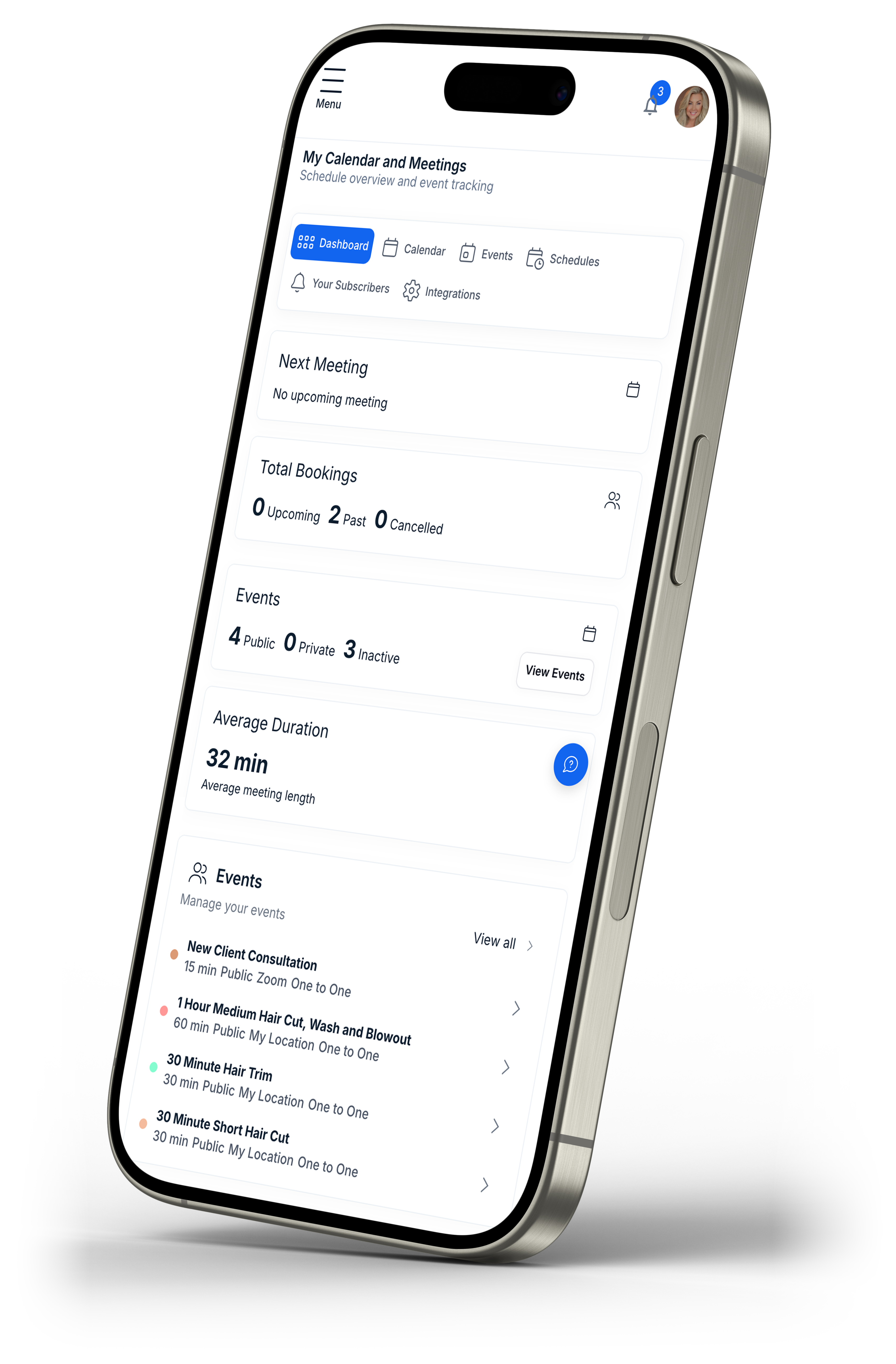 Calendar phone mockup