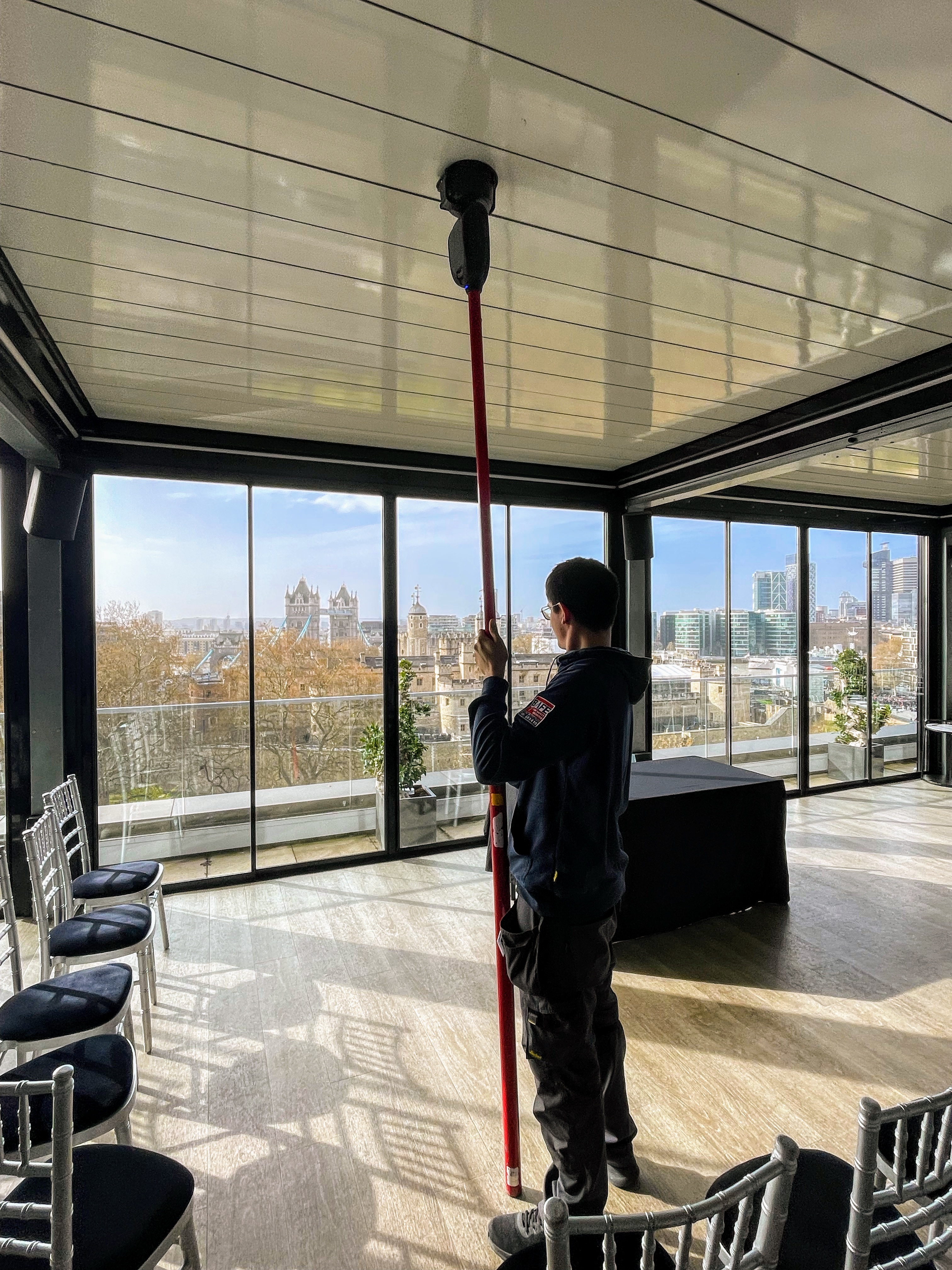 Fire alarm service visit in Guildford commercial building