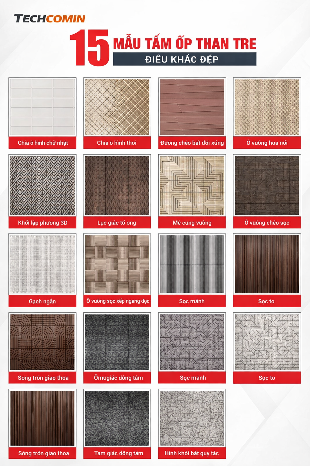 15 Mẫu Tấm Ốp Than Tre Điêu Khắc Đẹp Nhất 2025 - Bảng Màu Đầy Đủ