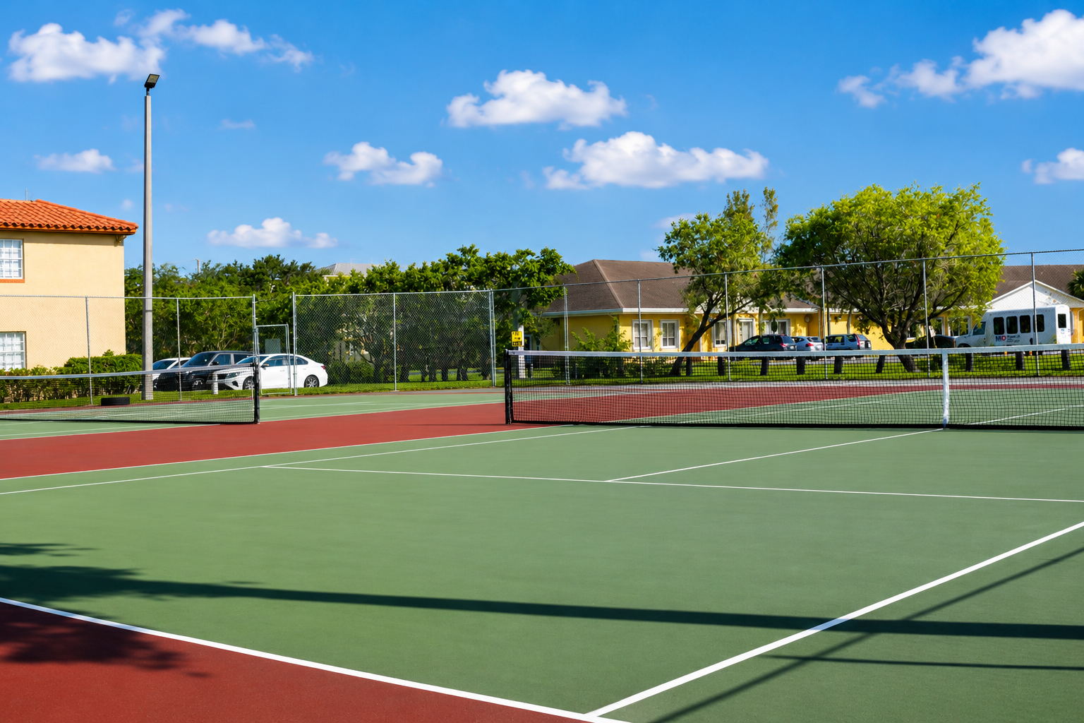 Tennis courts at Windmill Lakes community
