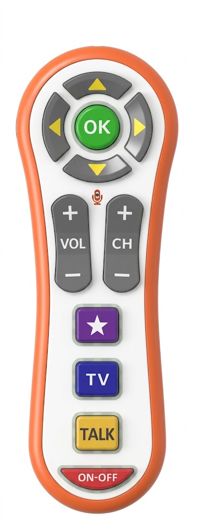 Odessa TV remote — simplified one-click patient control