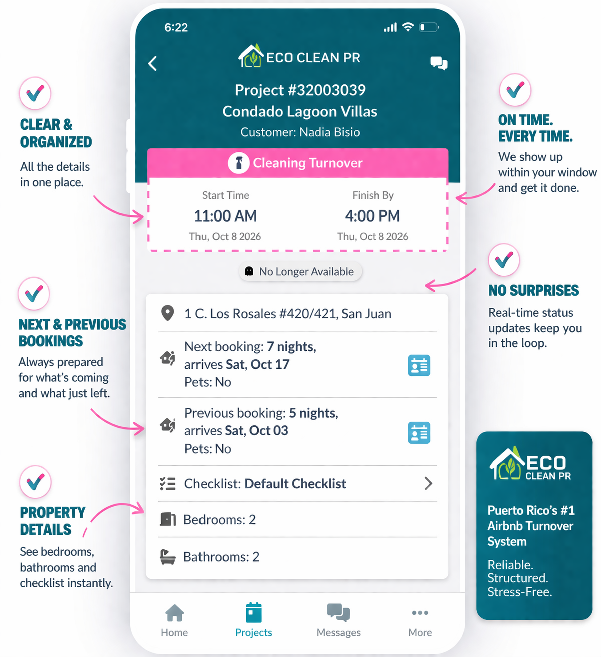 Eco Clean PR Dashboard - Live Turnover Management System
