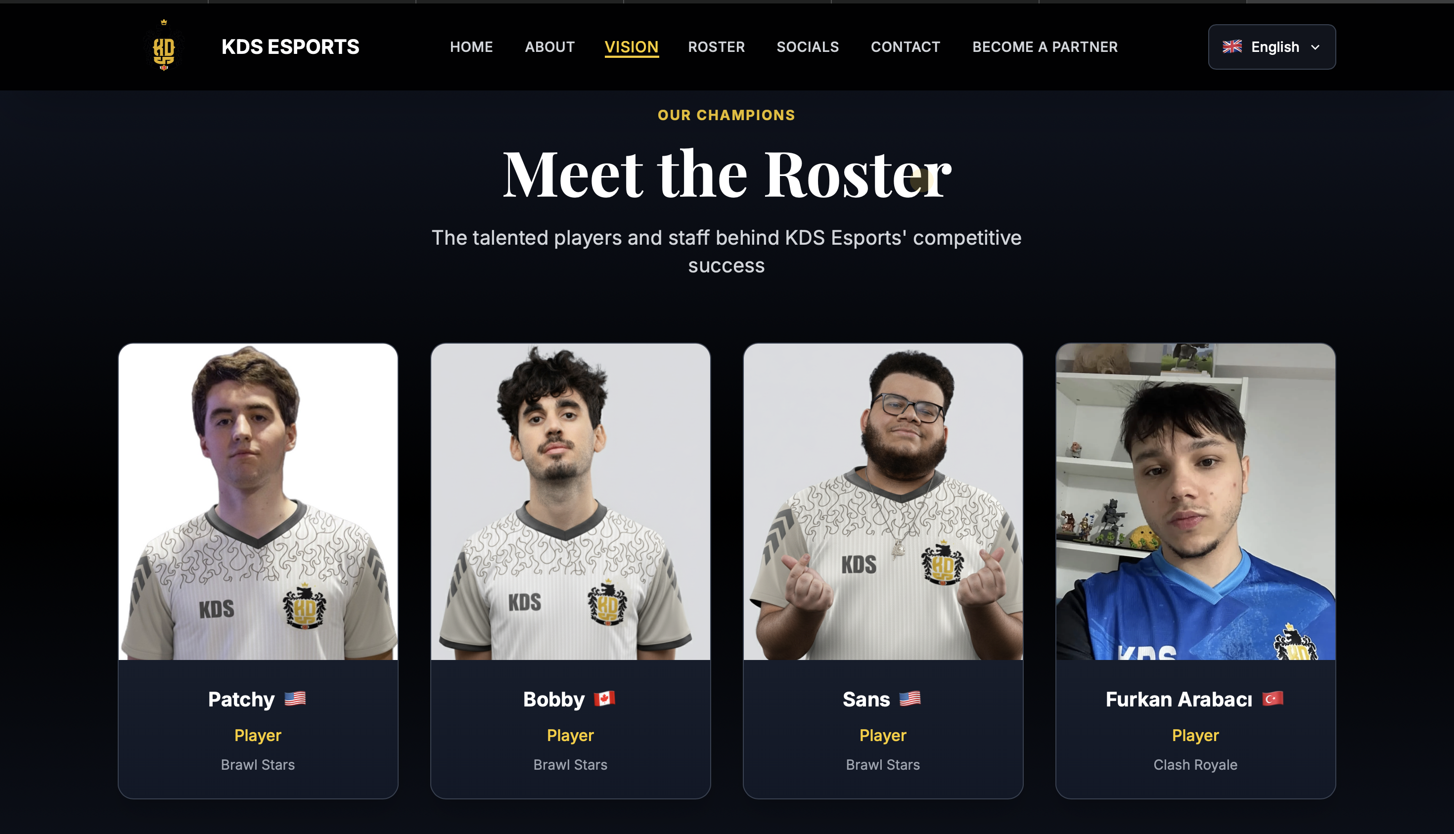 KDS Esports — Org Website