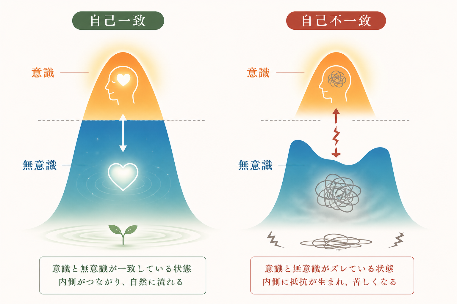 自己一致と自己不一致の概念図