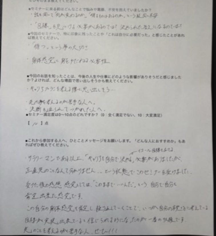 参加者アンケート