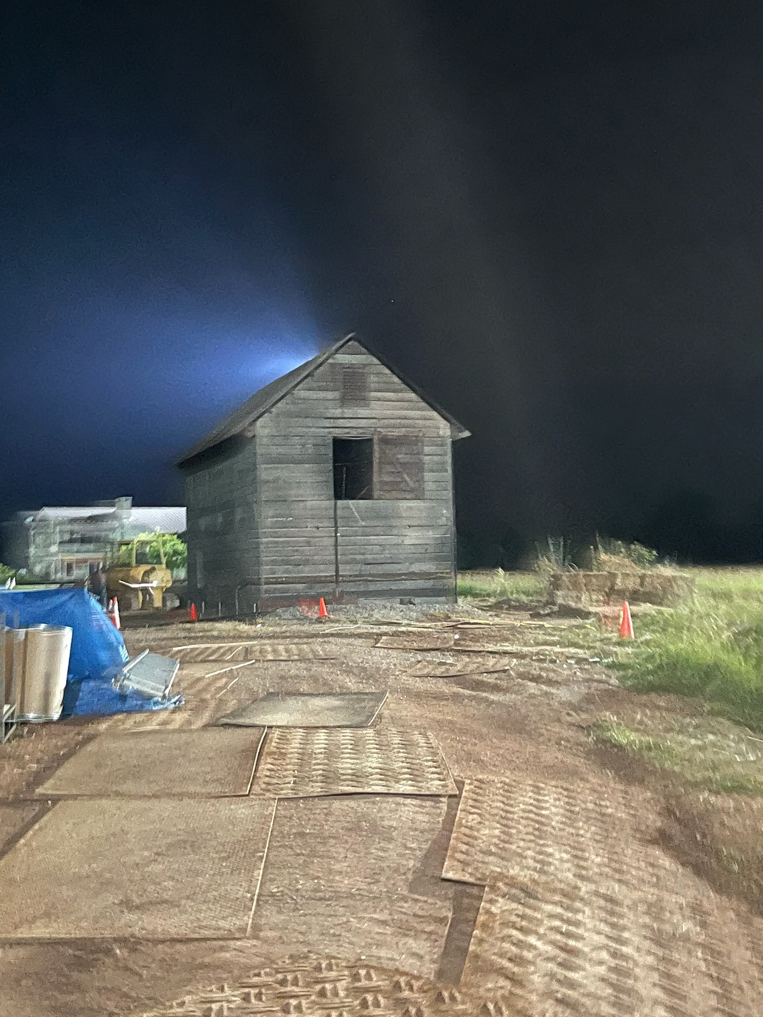 Fire effects crew on set