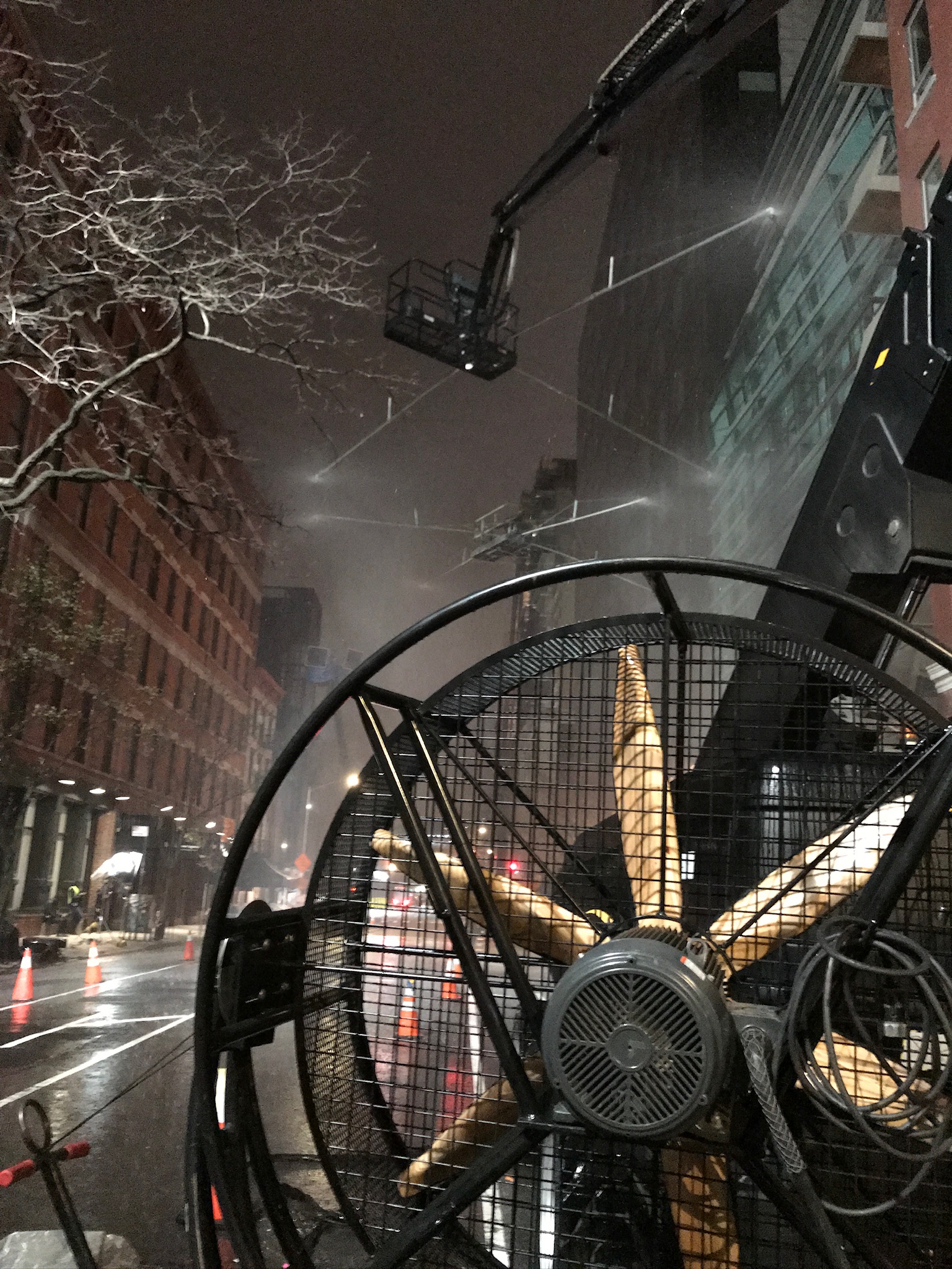 Rain rig wide shot