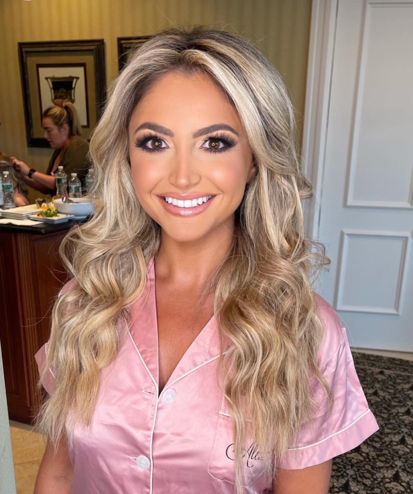 Elegant bridal updo with flowers - Mirror Mirror Hair Boutique Merrick NY