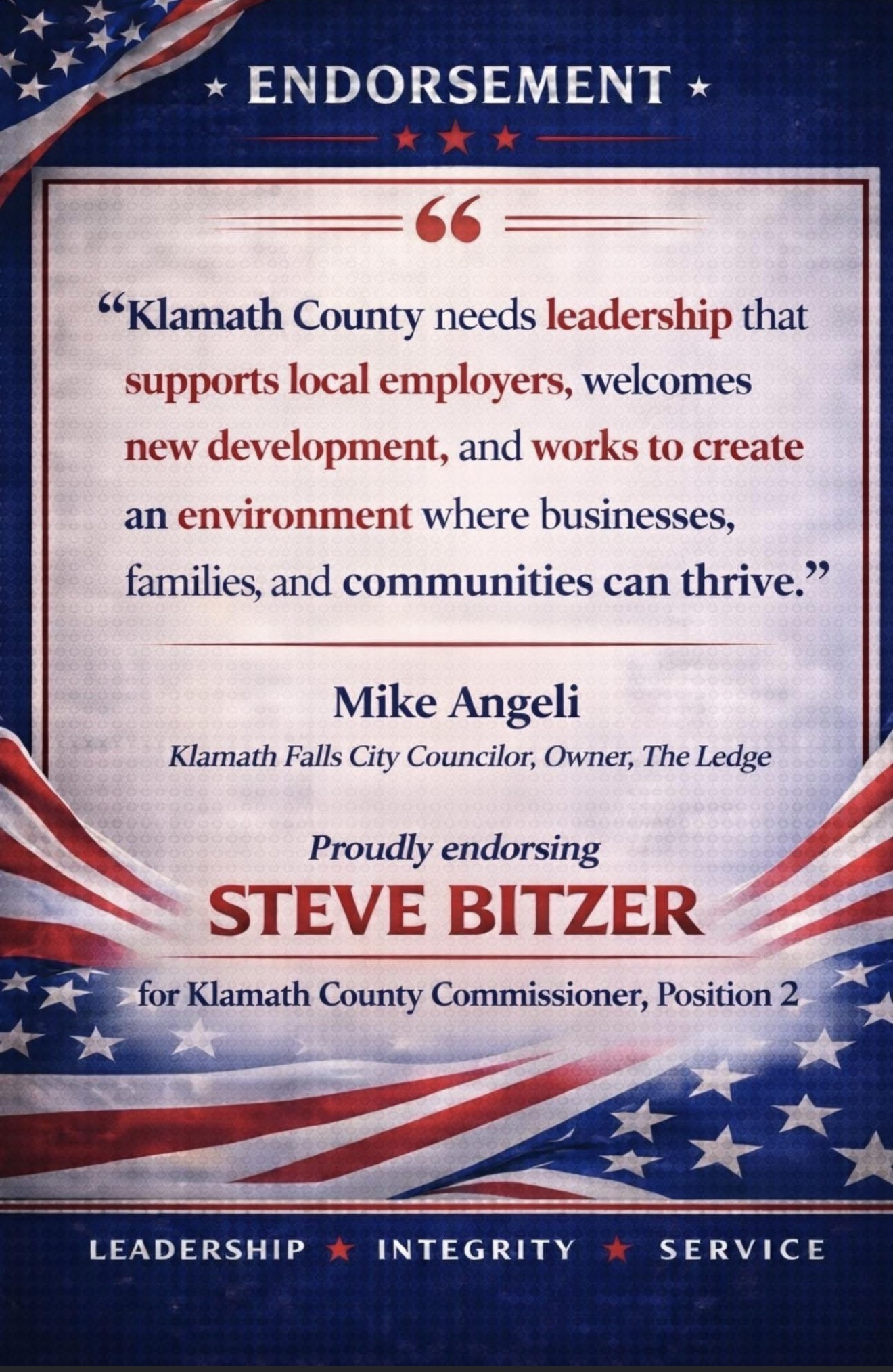 Endorsement from Mike Angeli