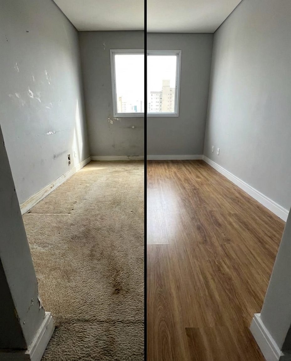 Depois da instalação de piso – Quarto