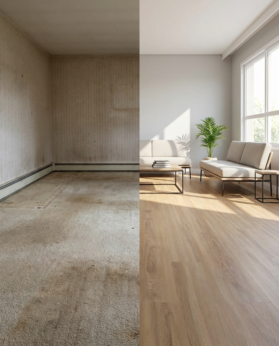 Antes da instalação de piso – Quarto