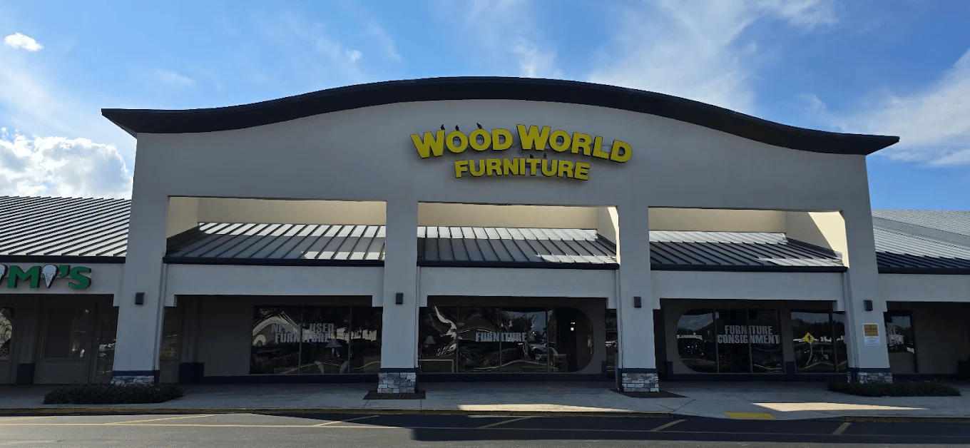 Wood World Furniture Warehouse storefront in Lakeland Florida
