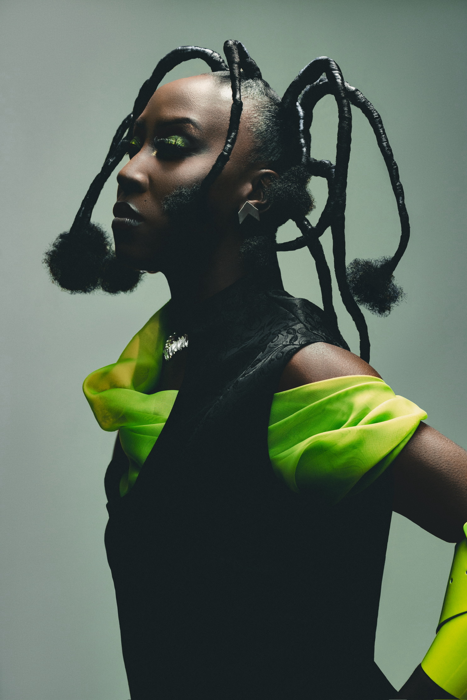 Editorial — aqua blue gown