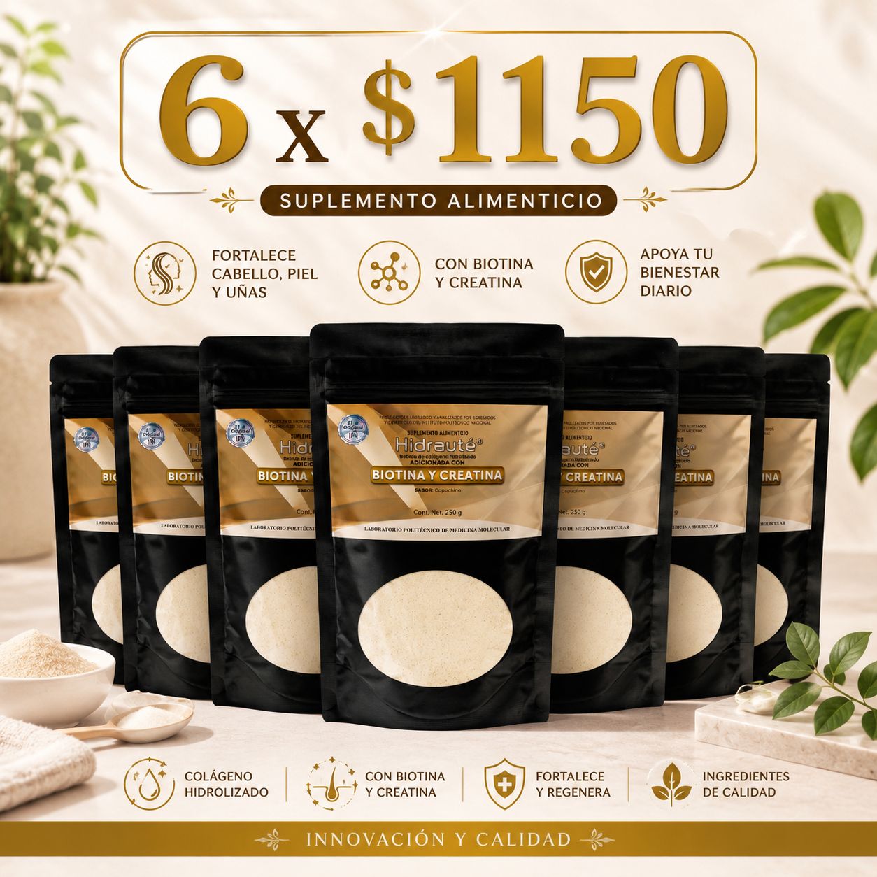 HIDRAUTE BIOTINA Y CREATINA