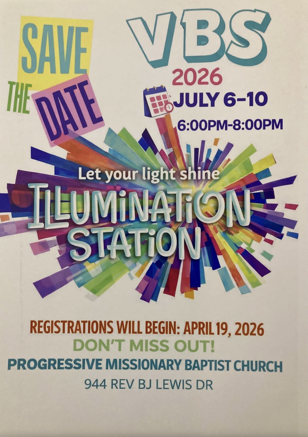 Vacation Bible School 2026 Flyer