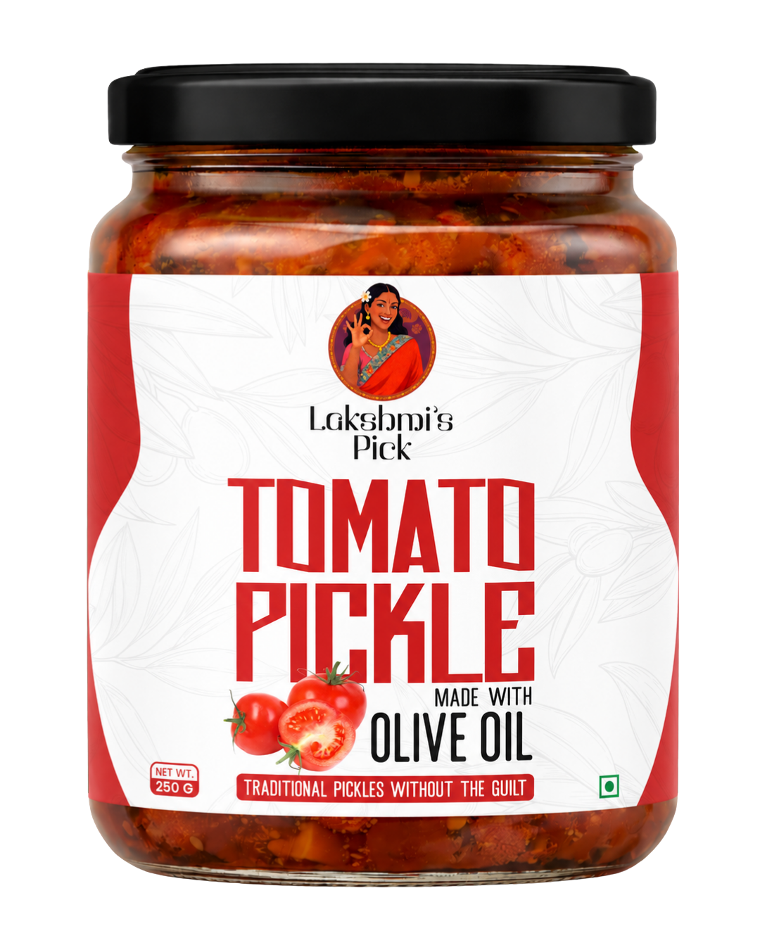 Tomato Pickle jar - Lakshmi's olive oil tomato pickle 250g