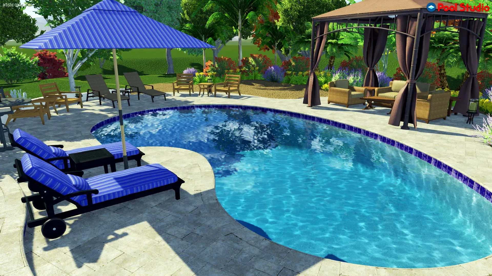 Luxury Arizona outdoor living space by Trinity Landscaping