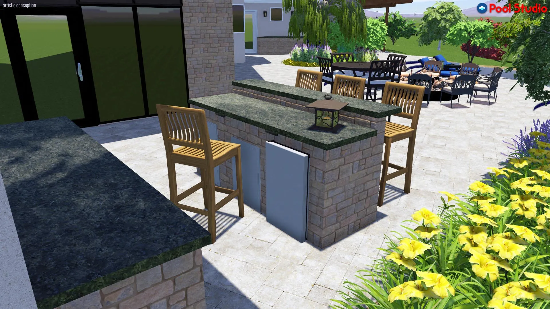 Luxury Arizona outdoor living space by Trinity Landscaping