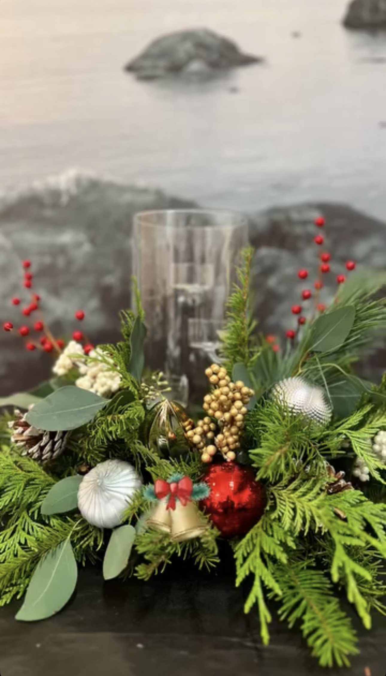 A snowy white and silver arrangement capturing the magic of a winter wonderland