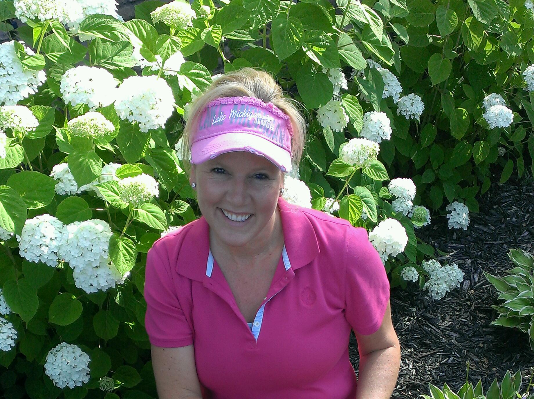 Kim Seelinger reviewing garden plans