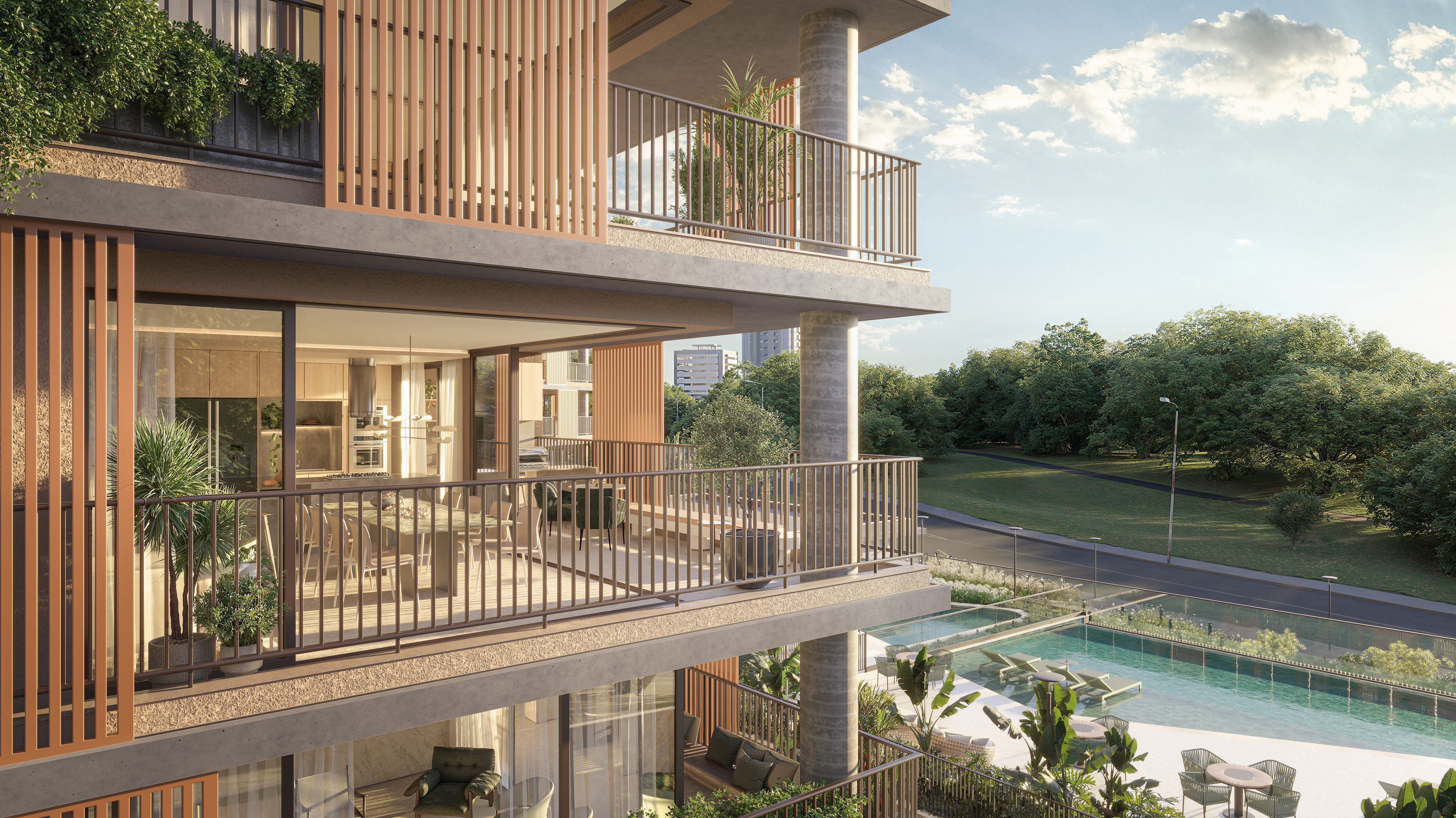 Vista Varanda e Piscina