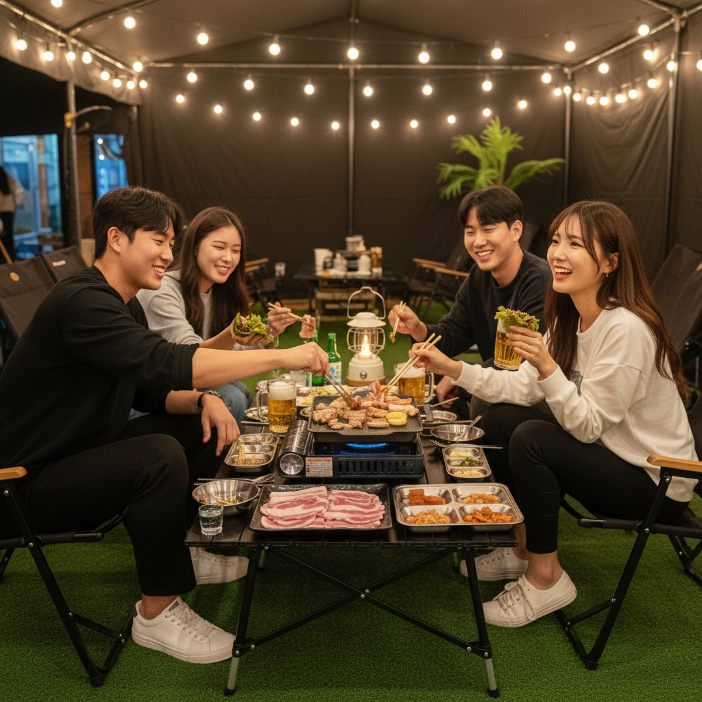 캠핑바베큐 실내 전경