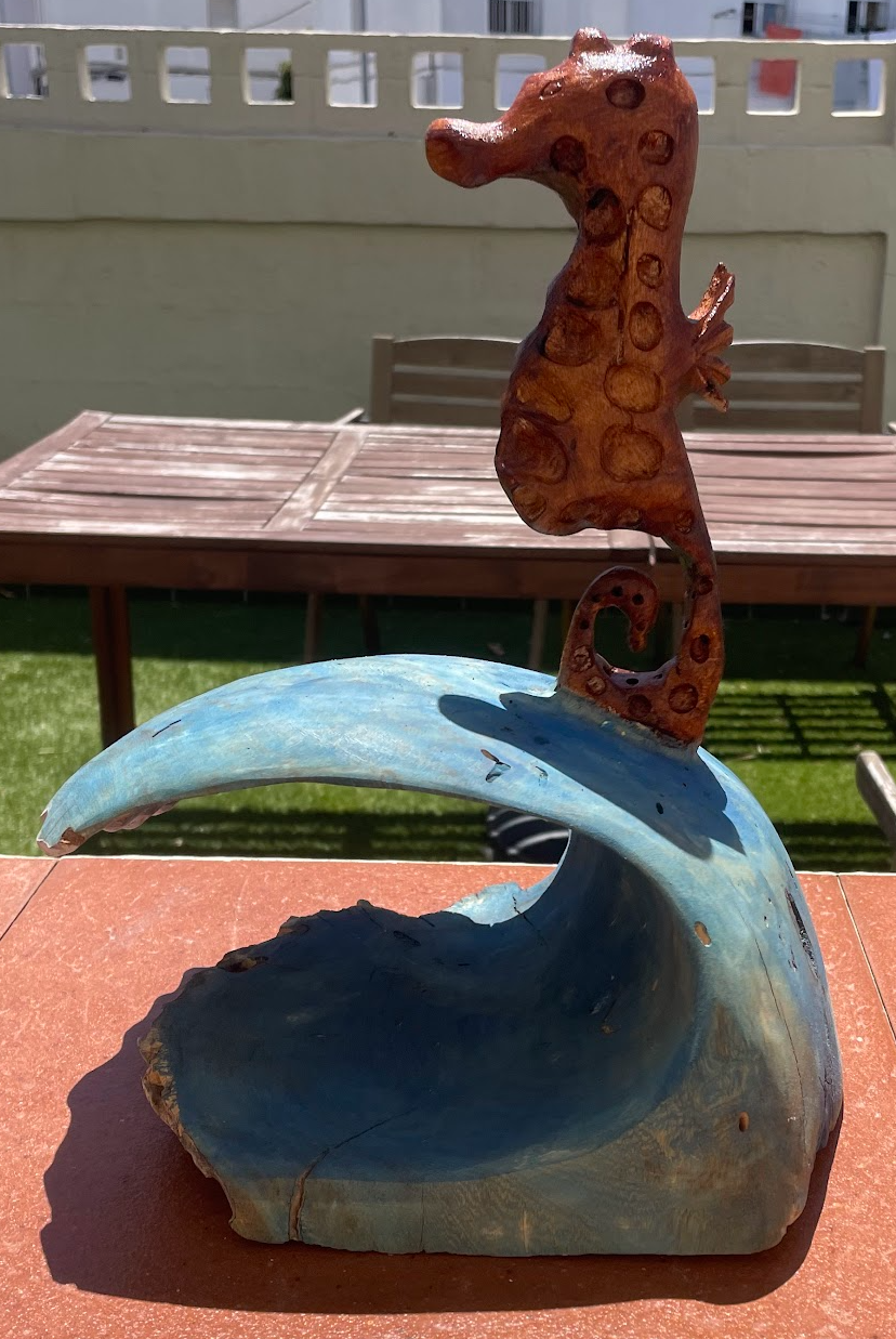 Seahorse Riding Wave