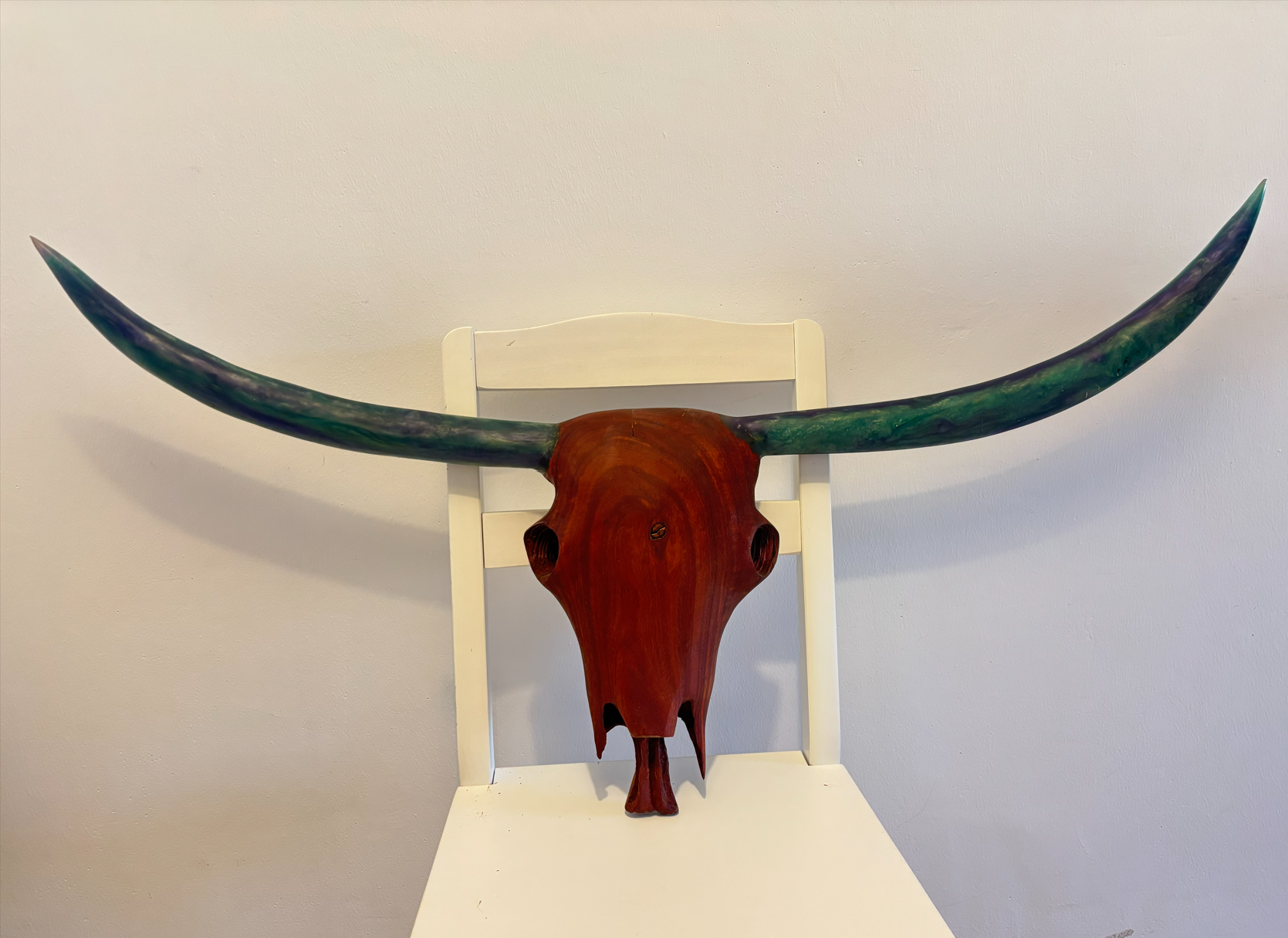 Wood & Resin Bull Skull