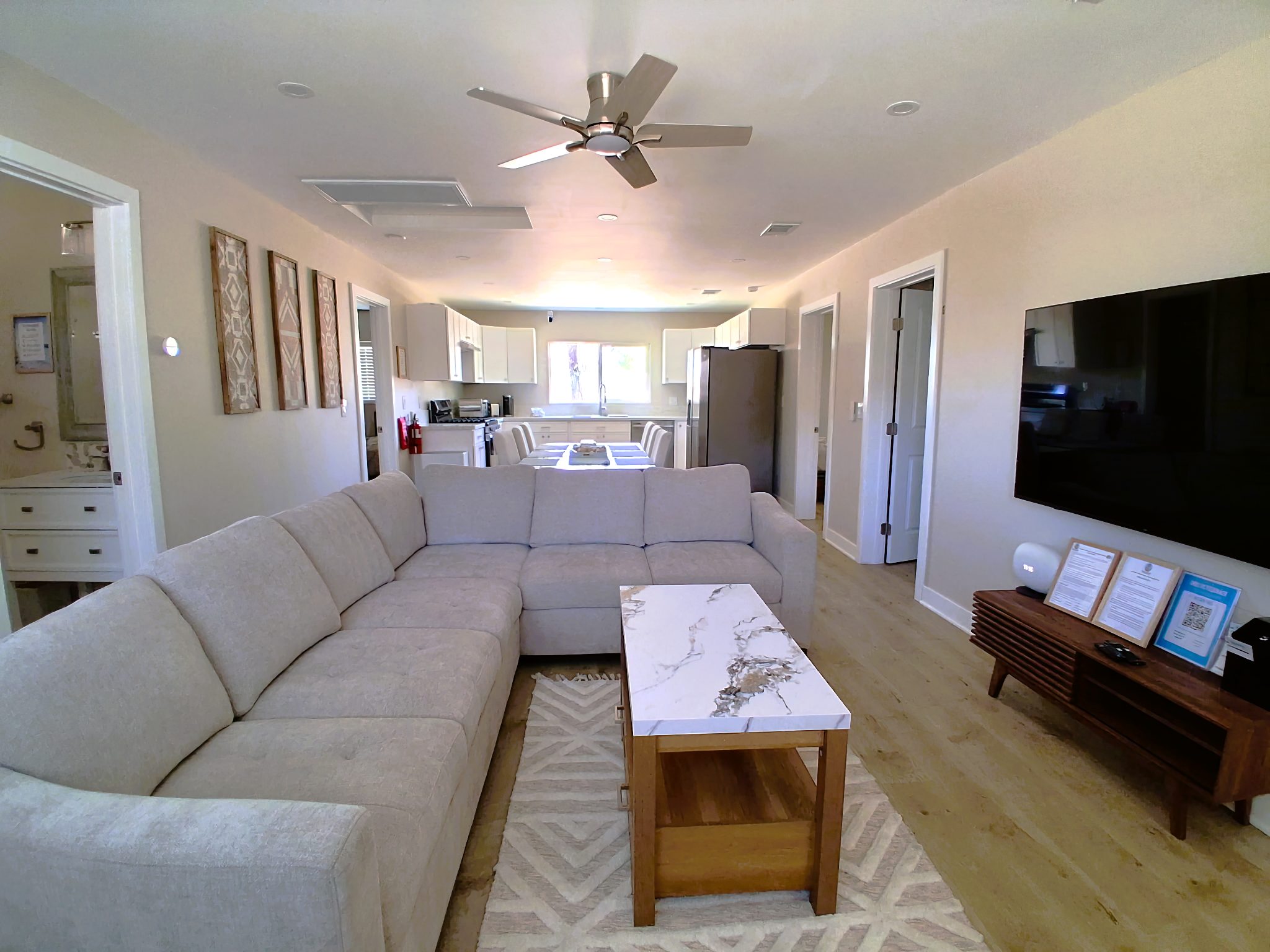 Bright and comfortable living room for residents to relax and connect