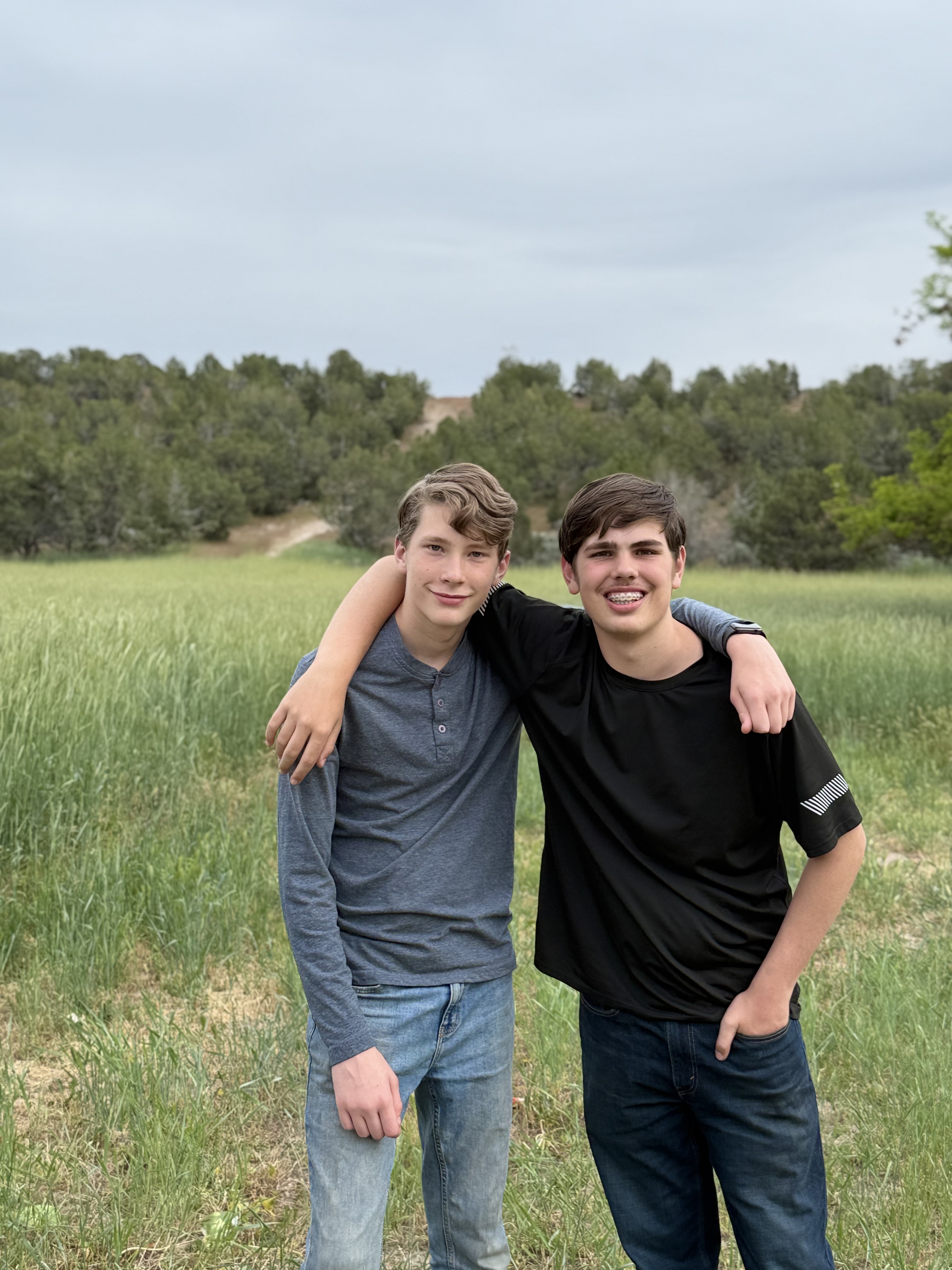 Kaden and Zack ready to work