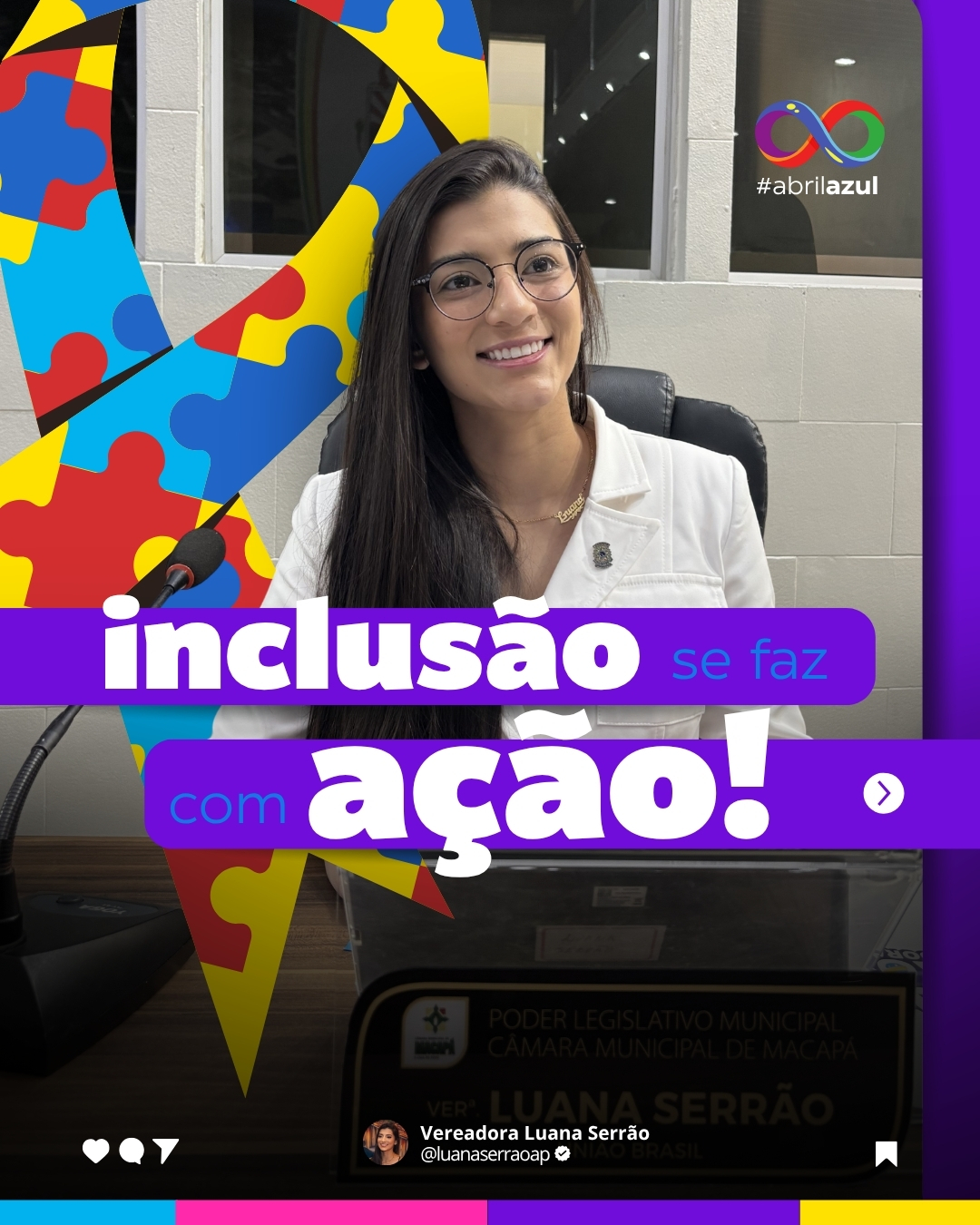 Abril Azul: Luana Serrão reforça compromisso com inclusão e direitos das pessoas com TEA