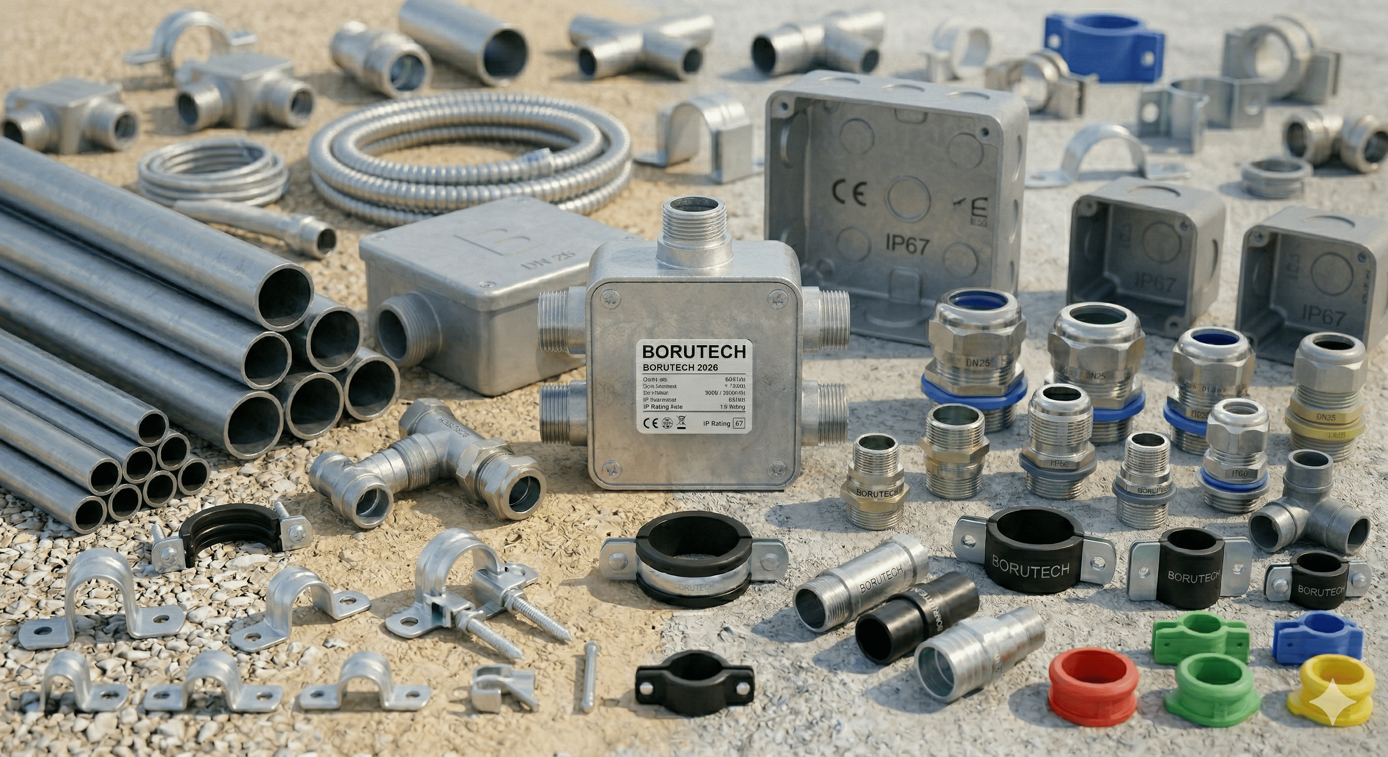 Galvaniz Çelik Elektrik Tesisat Boru ve Ek Parçaları