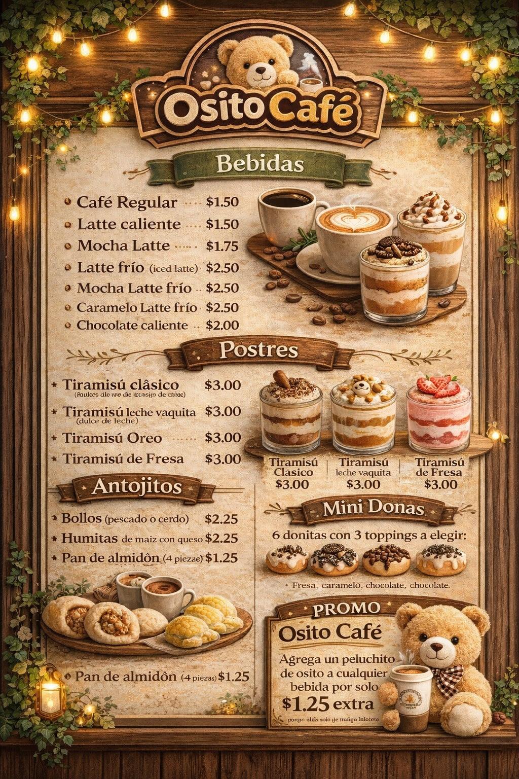 Menú Osito Café - Parte 1