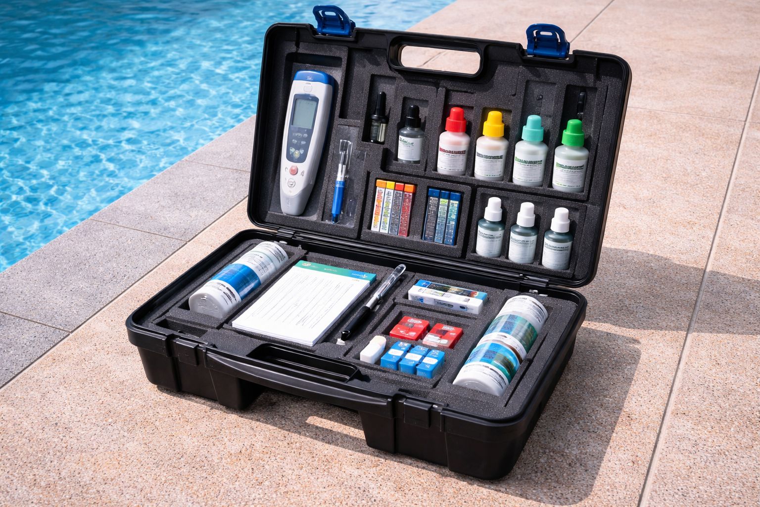 Maletín completo de análisis de agua para piscina