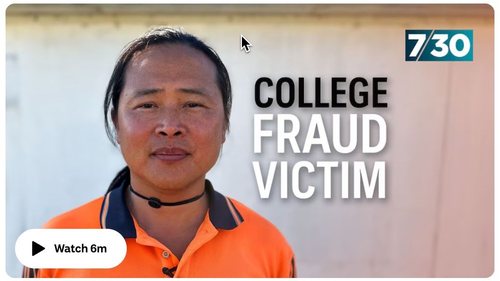 College Fraud — Adele Ferguson ABC 7.30 investigation into Australia's private college sector