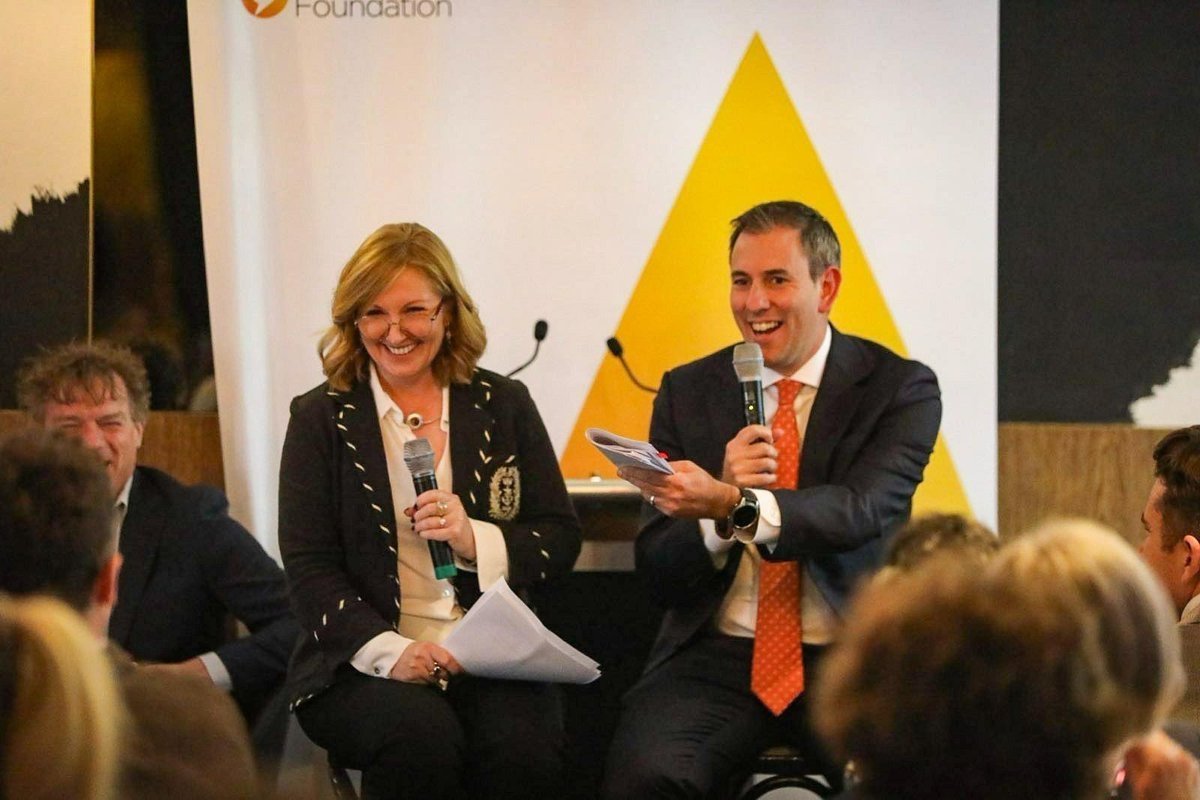 Adele Ferguson speaking at a conference