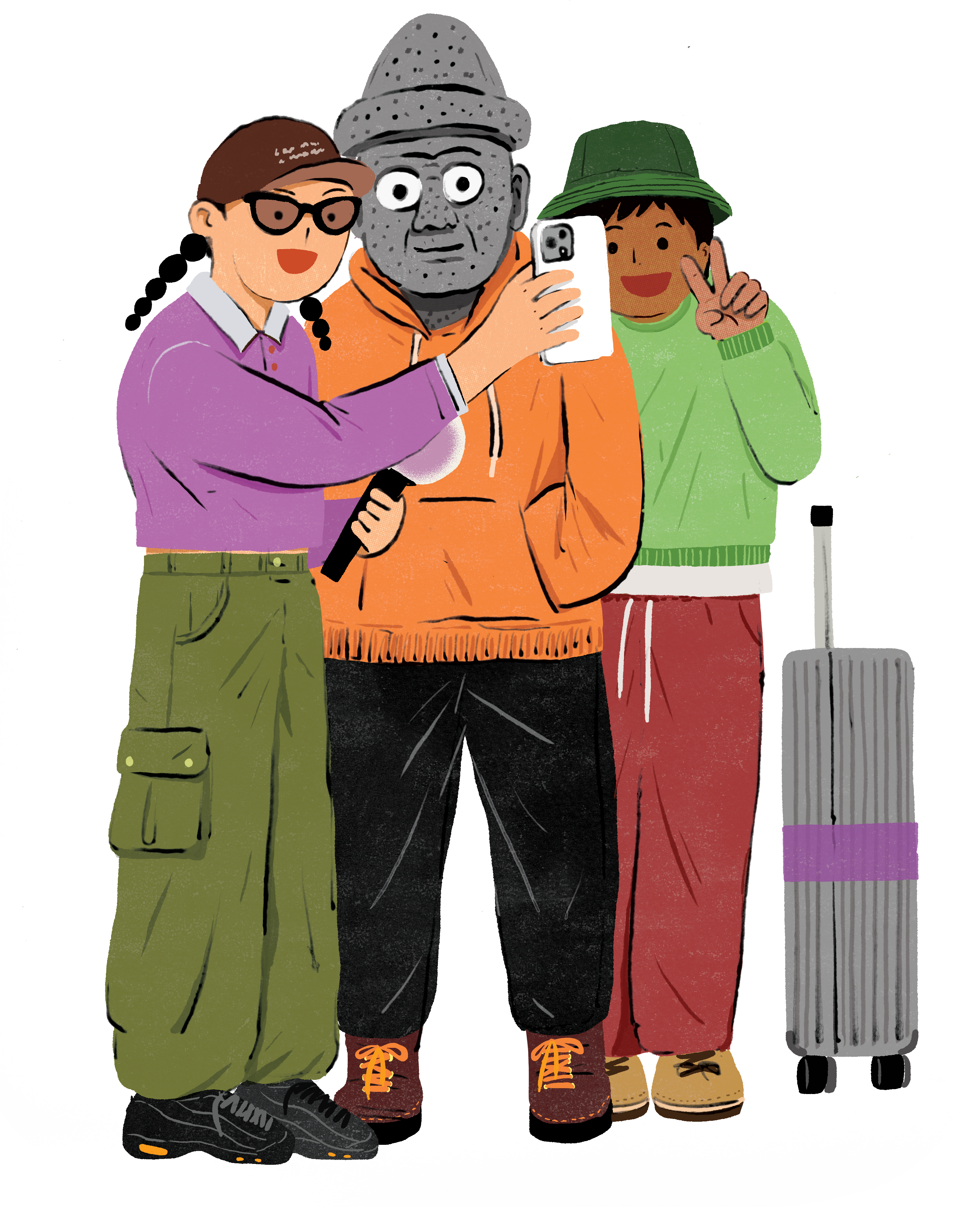 Harubang and photographers illustration