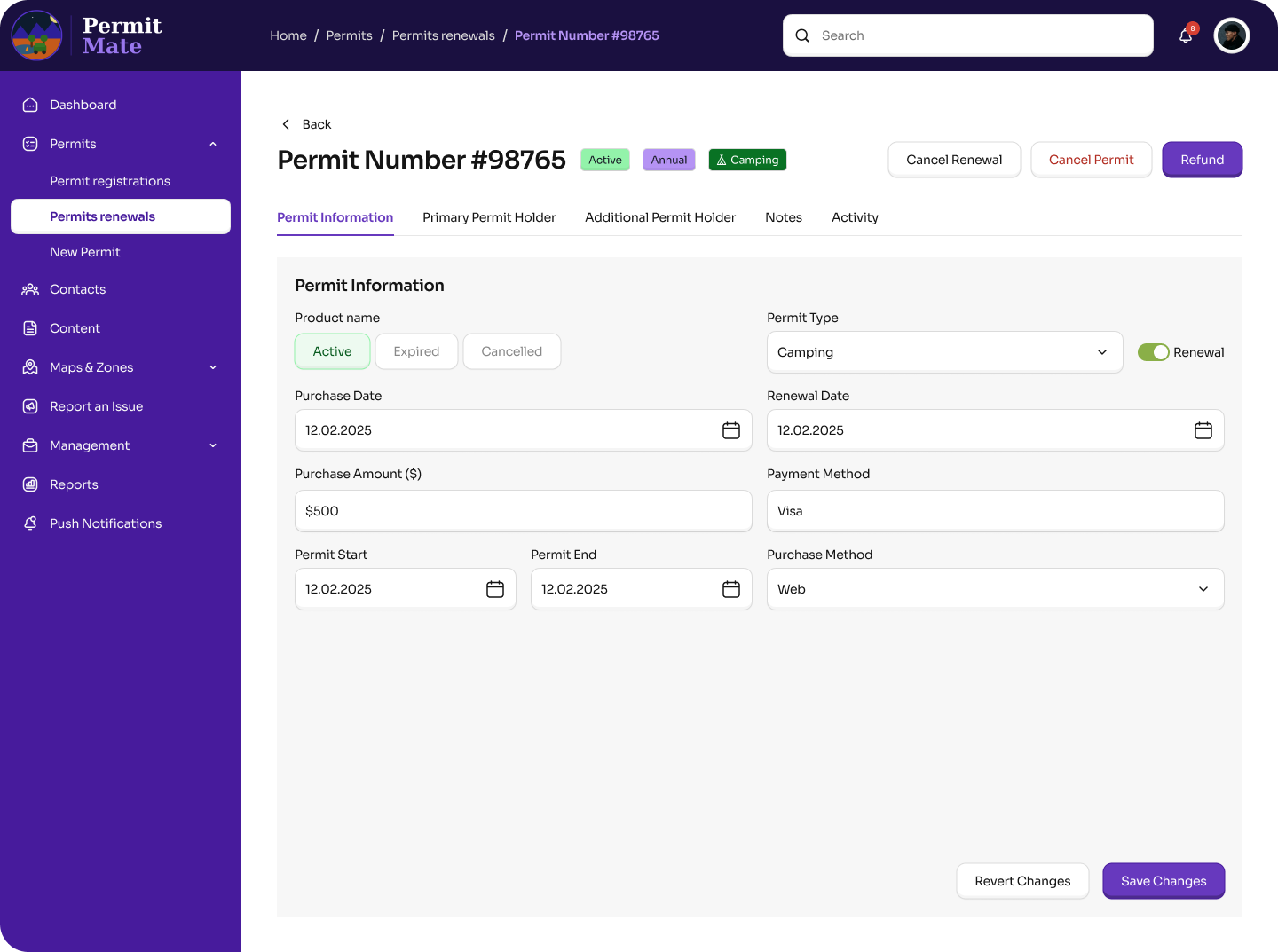 Create, Manage and Approve Permits